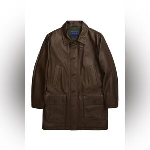 Faconnable black lambskin Leather Trench Coat